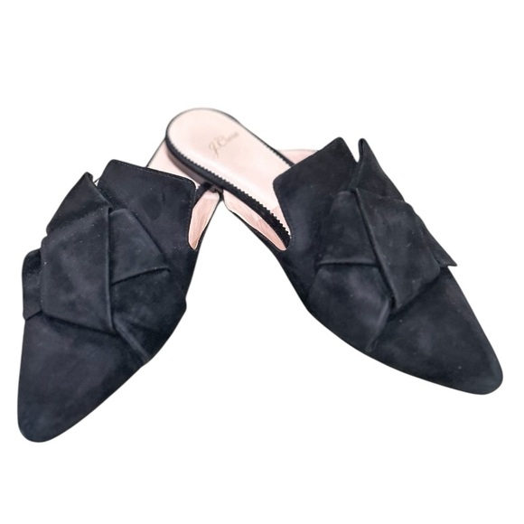 J. Crew black suede knotted front slip on Mules size 8.5 - Picture 1 of 12